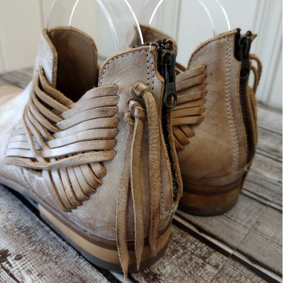 Baske California Boho Western "Lexi" Leather Fringe Low-Cut Ankle Boots Booties - Picture 8 of 16